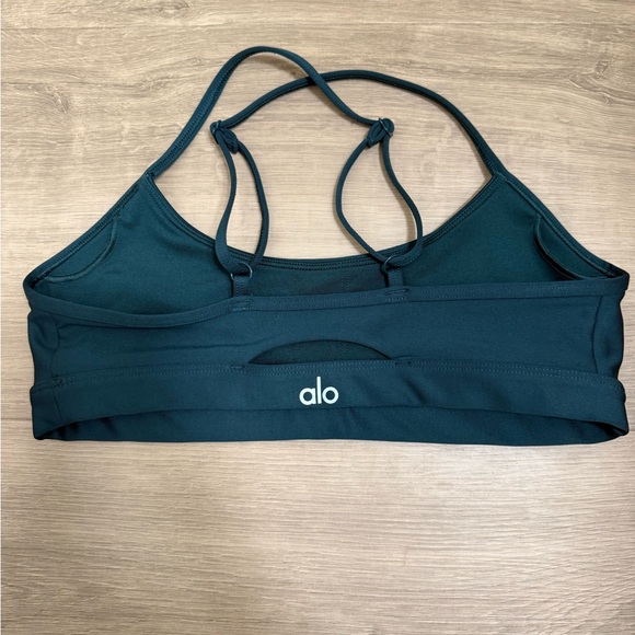 Alo Airlift Intrigue Sports Bra Midnight Green Small Excellent Condition - Picture 1 of 3